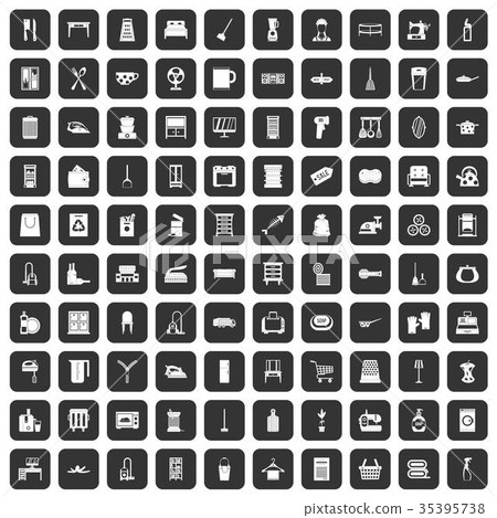100 housework icons set black 100 housework icons set black 35395738