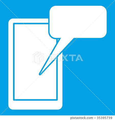 Mobile chatting icon white Mobile chatting icon white 35395739
