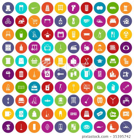 100 housework icons set color 35395742