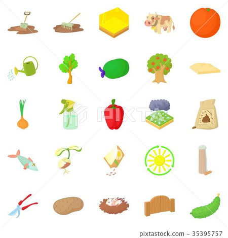 Housekeeping icons set, cartoon style 35395757