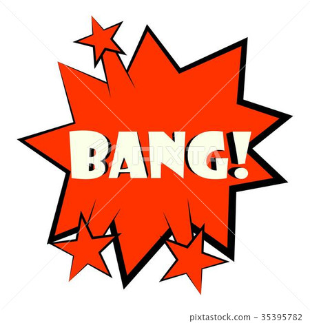 Bang explosion sound effect icon, cartoon style 35395782