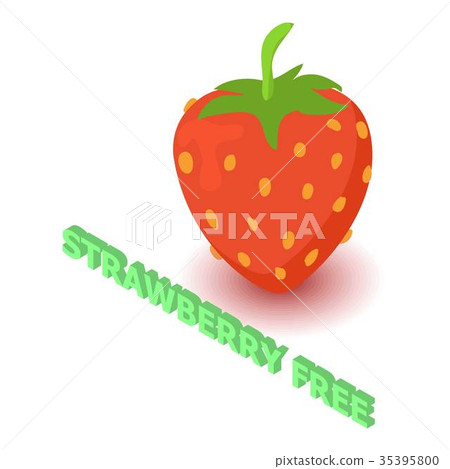 Strawberry allergen free icon, isometric style 35395800