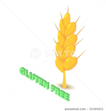 Gluten allergen free icon, isometric style 35395831