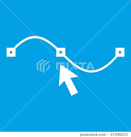 Drawing the curve icon white - Stock Illustration [35396035] - PIXTA