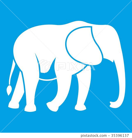 Wild elephant icon white 35396137