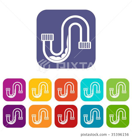 Clog in the pipe icons set - Stock Illustration [35396156] - PIXTA