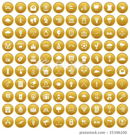 100 arrow icons set gold 100 arrow icons set gold 35396200