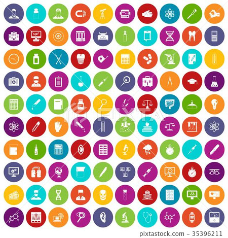100 lab icons set color - Stock Illustration [35396211] - PIXTA