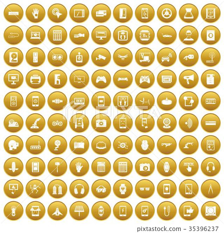 100 adjustment icons set gold 35396237