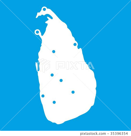 Map of Sri Lanka icon white 35396354