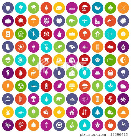 100 leaf icons set color 100 leaf icons set color 35396415