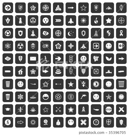 100 logotype icons set black 35396705