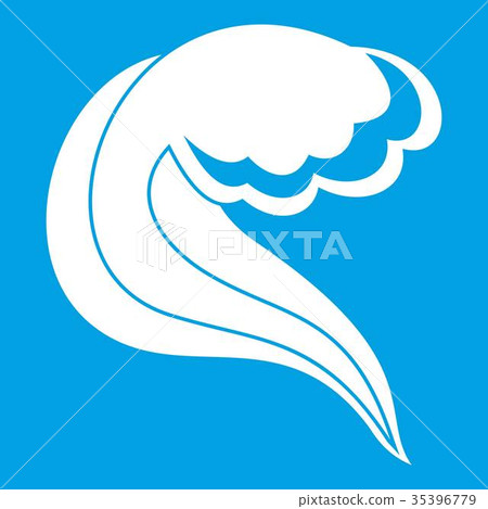 Ocean or sea wave icon white Ocean or sea wave icon white 35396779