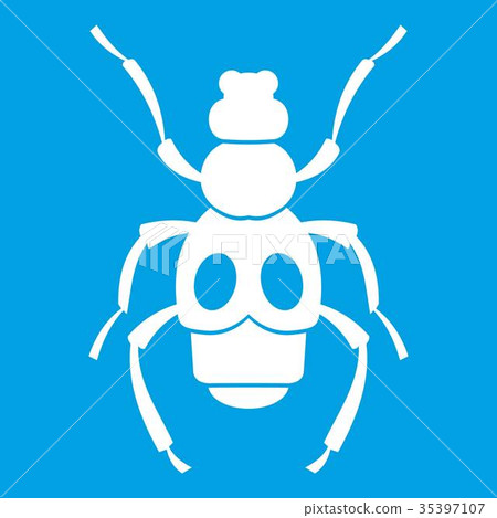 Beetle insect icon white Beetle insect icon white 35397107