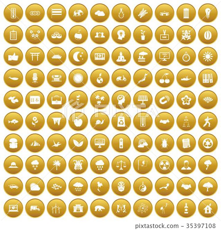 100 harmony icons set gold 100 harmony icons set gold 35397108