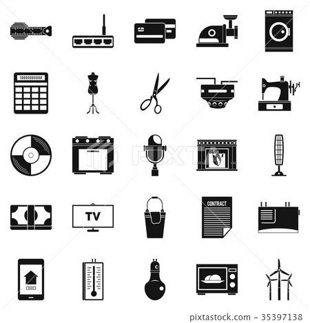 Computer staff icons set, simple style 35397138
