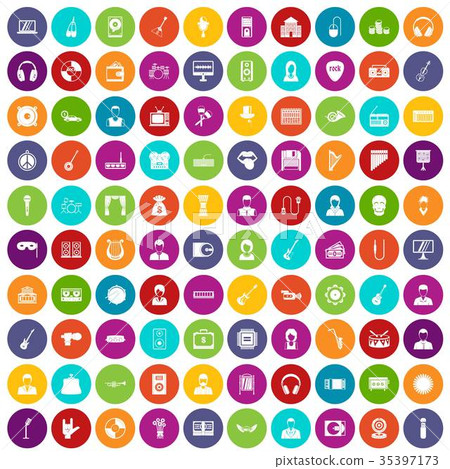 100 music icons set color 100 music icons set color 35397173
