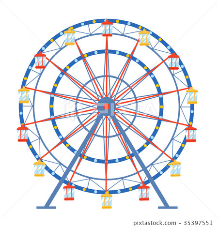 Ferris wheel in a flat style on an isolated Ferris wheel in a flat style on an isolated 35397551