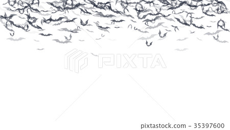 Abstract background of bats. a large flock of bats Abstract background of bats. a large flock of bats 35397600