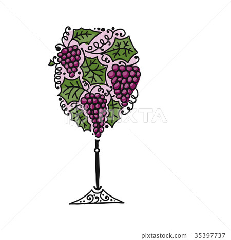 Wineglass, sketch for your design Wineglass, sketch for your design 35397737