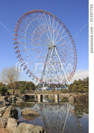 Kasai Rinkai Park Large Ferris Wheel With Stock Photo