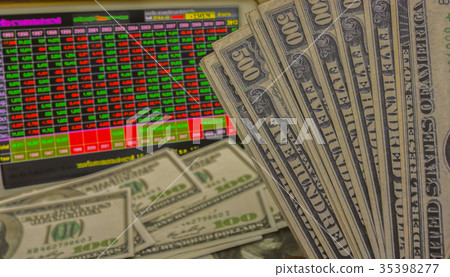 the dollar graph of the stock market. 35398277