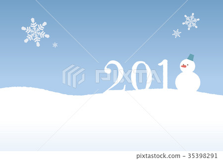 2018年新年模板模板雪人 35398291