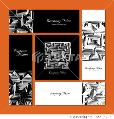 Business cards design, labyrinth square 35398798