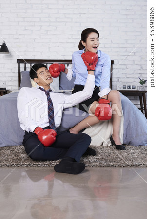Businessman, Business Woman, Boxing Businessman, Business Woman, Boxing 35398866