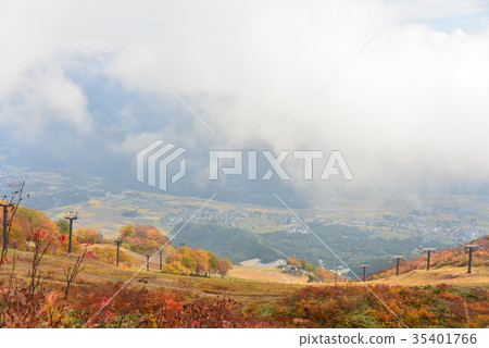 Late autumn ski area 35401766