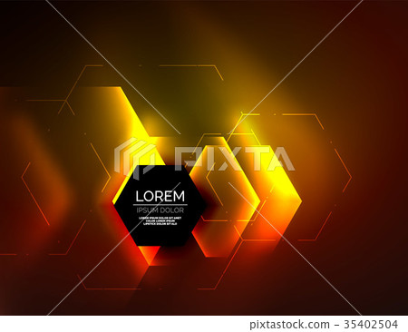 Digital techno abstract background, glowing 35402504
