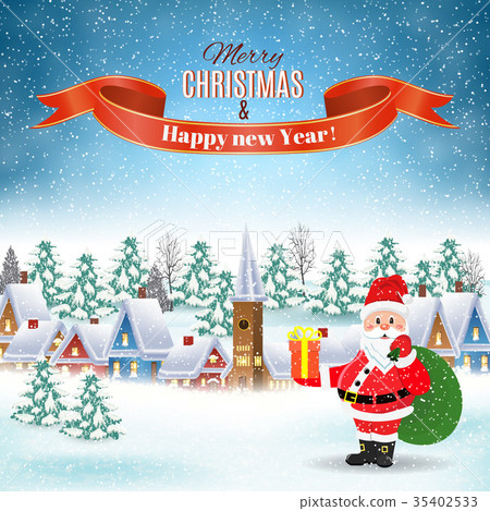 Christmas winter landscape Christmas winter landscape 35402533