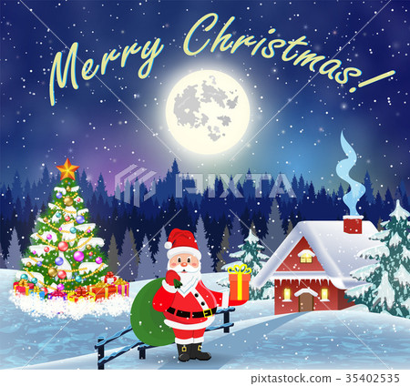 snowy village landscape 35402535
