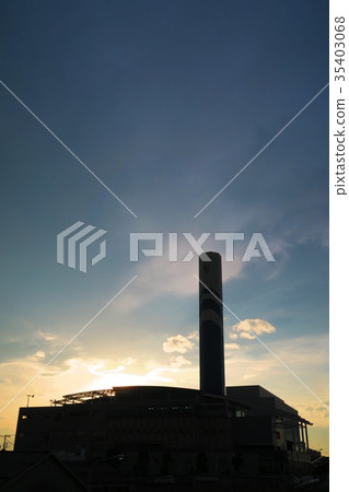 Evening view of the Asahi Environment Center in Kawaguchi City, Saitama Prefecture Evening view of the Asahi Environment Center in Kawaguchi City, Saitama Prefecture 35403068