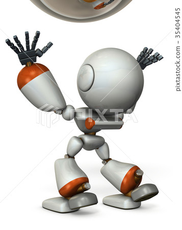 A cute robot with a receiving attitude A cute robot with a receiving attitude 35404545