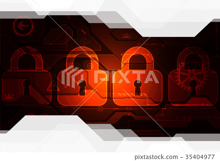 Technology security. Protection background. 35404977