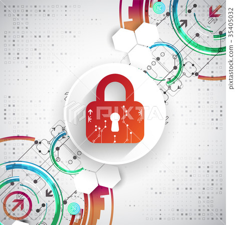 Technology security. Protection background. 35405032