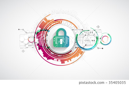 Technology security. Protection background. 35405035
