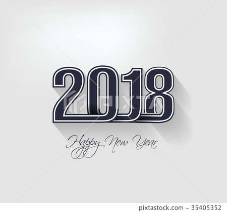 Happy new year 2018 greeting card Happy new year 2018 greeting card 35405352