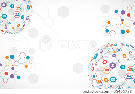 Social media vector background. Network concept. 35405788