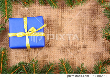 Wrapped gift for Christmas or other celebration Wrapped gift for Christmas or other celebration 35406432