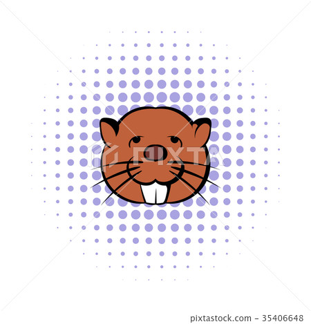 Head of beaver icon, comics style 35406648