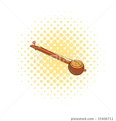 Traditional Indian ektara icon, comics style 35406711