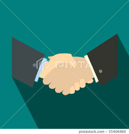 Handshake icon, flat style Handshake icon, flat style 35406960