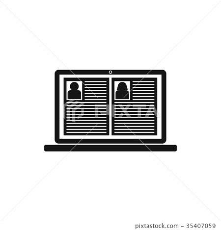 People cv on notebook icon, simple style People cv on notebook icon, simple style 35407059
