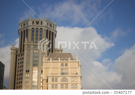Beautiful high rise building in Moscow, Russia. Beautiful high rise building in Moscow, Russia. 35407177