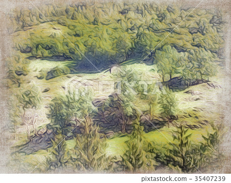 Conte Drawing; The Landscape View in Lucerne Conte Drawing; The Landscape View in Lucerne 35407239