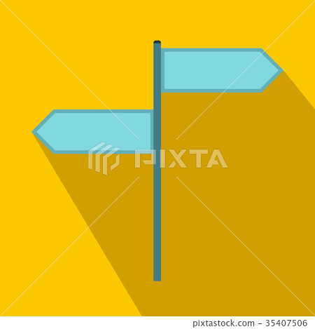 Blank road signs icon, flat style - Stock Illustration [35407506] - PIXTA