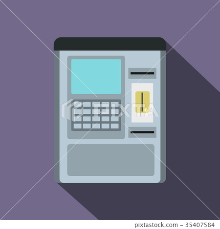 Atm machine icon, flat style 35407584