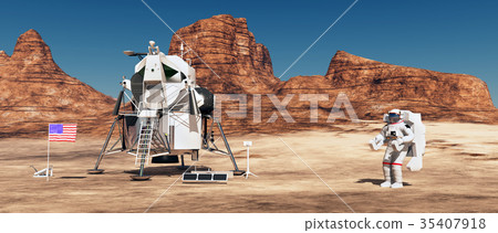 Lunar module and astronaut Lunar module and astronaut 35407918